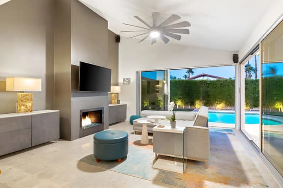 Lush Backyard with Pool and Spa in Palm Springs